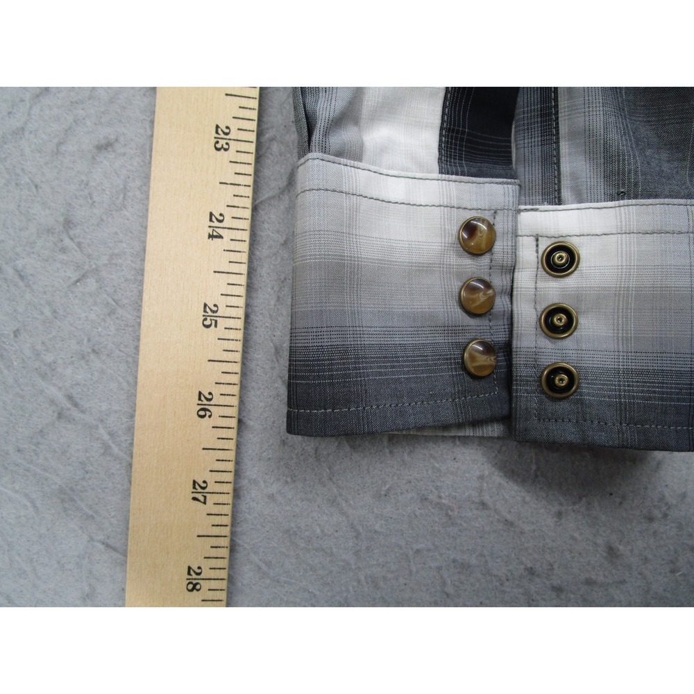 Pendleton Frontier Mens XXL Western Snap Shirt Ombre Plaid Grey Black Rancher - Picture 10 of 11